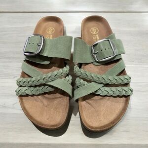 White Mountain Women’s Healing Footbed Sandal - Size 9M, Color: Sage Green